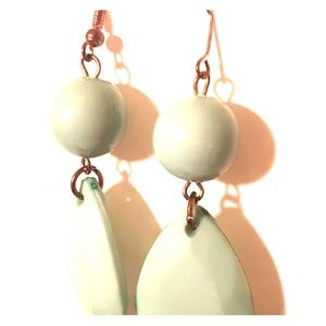 TEAL GREEN STATEMENT EARRINGS